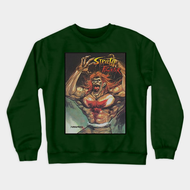 Blanka - Korean Street Fighter 2 Manga Crewneck Sweatshirt by retroworldkorea